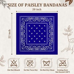 Paisley Bandanas 36 Pack Bulk Polyester Multi Purpose Party Costume Pet