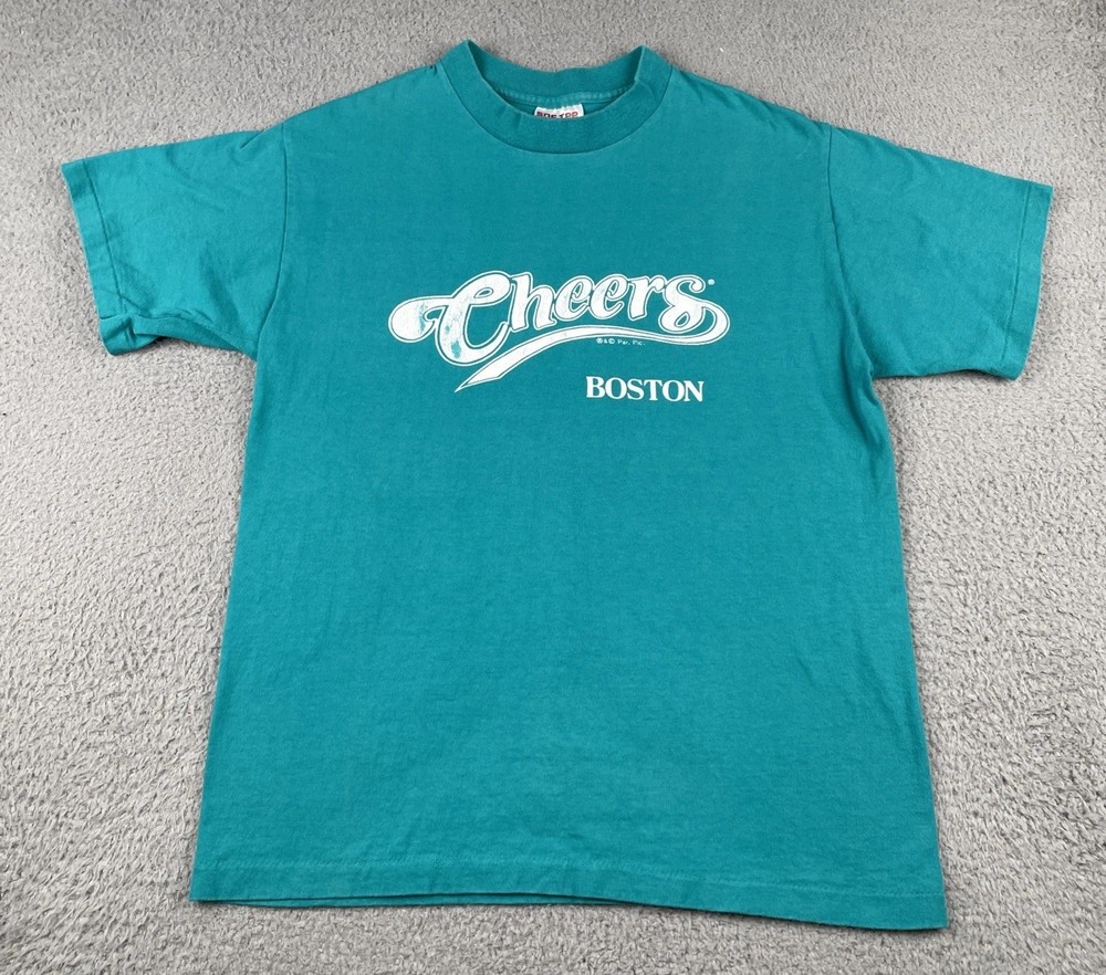 Vtg Sof Tee By Tee Jays Medium Single Stitch Shirt Cheers Boston Massachusetts