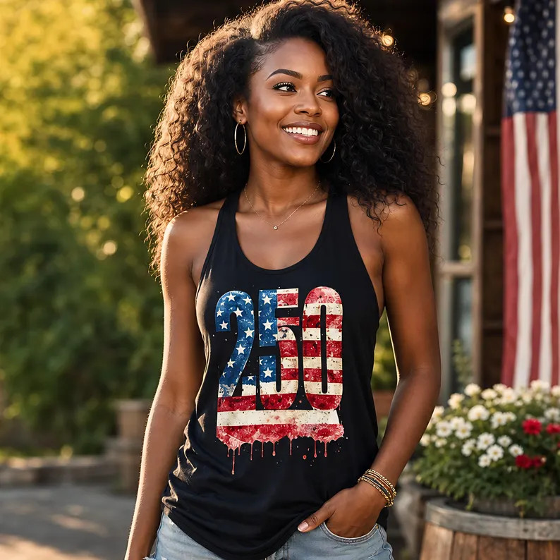 Patriotic Watercolor Tank Top