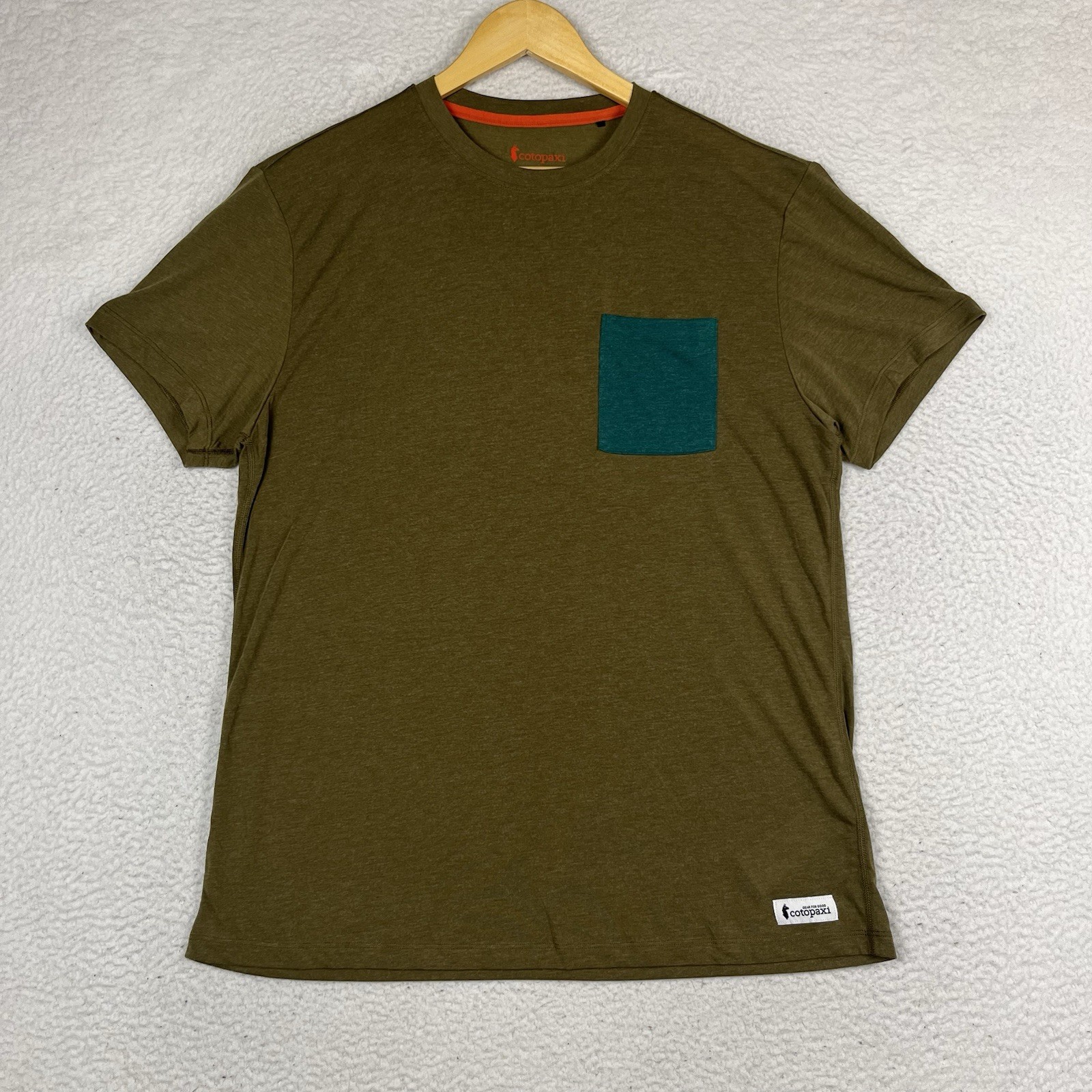 Cotopaxi T-Shirt Paseo Travel Pocket Tee Men Large Brown Green