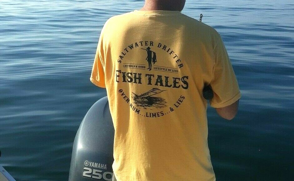 Caribbean Hobo Fish Tales T-shirt Saltwater Drifter Key West Havana ocean mustar gallery