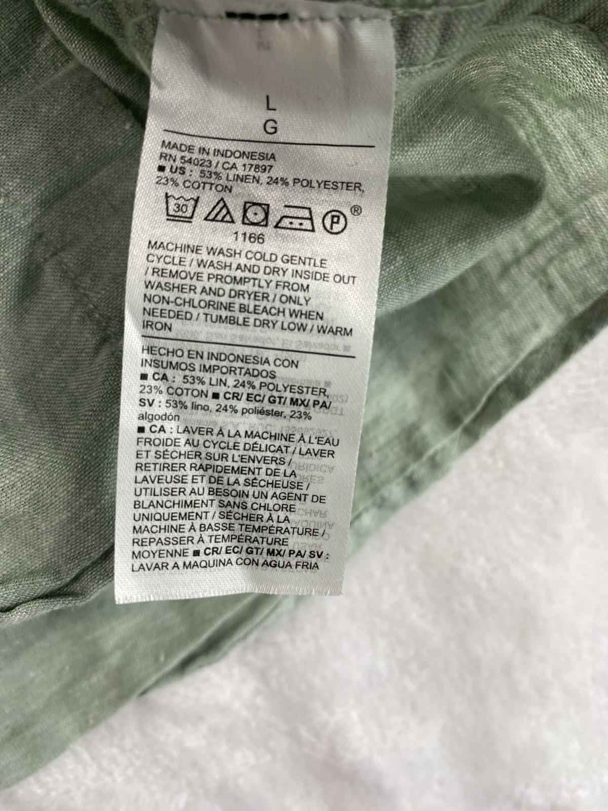 Old Navy Everyday Shirt Men L Sage Green Linen Blend Short Sleeve Resort Coastal gallery