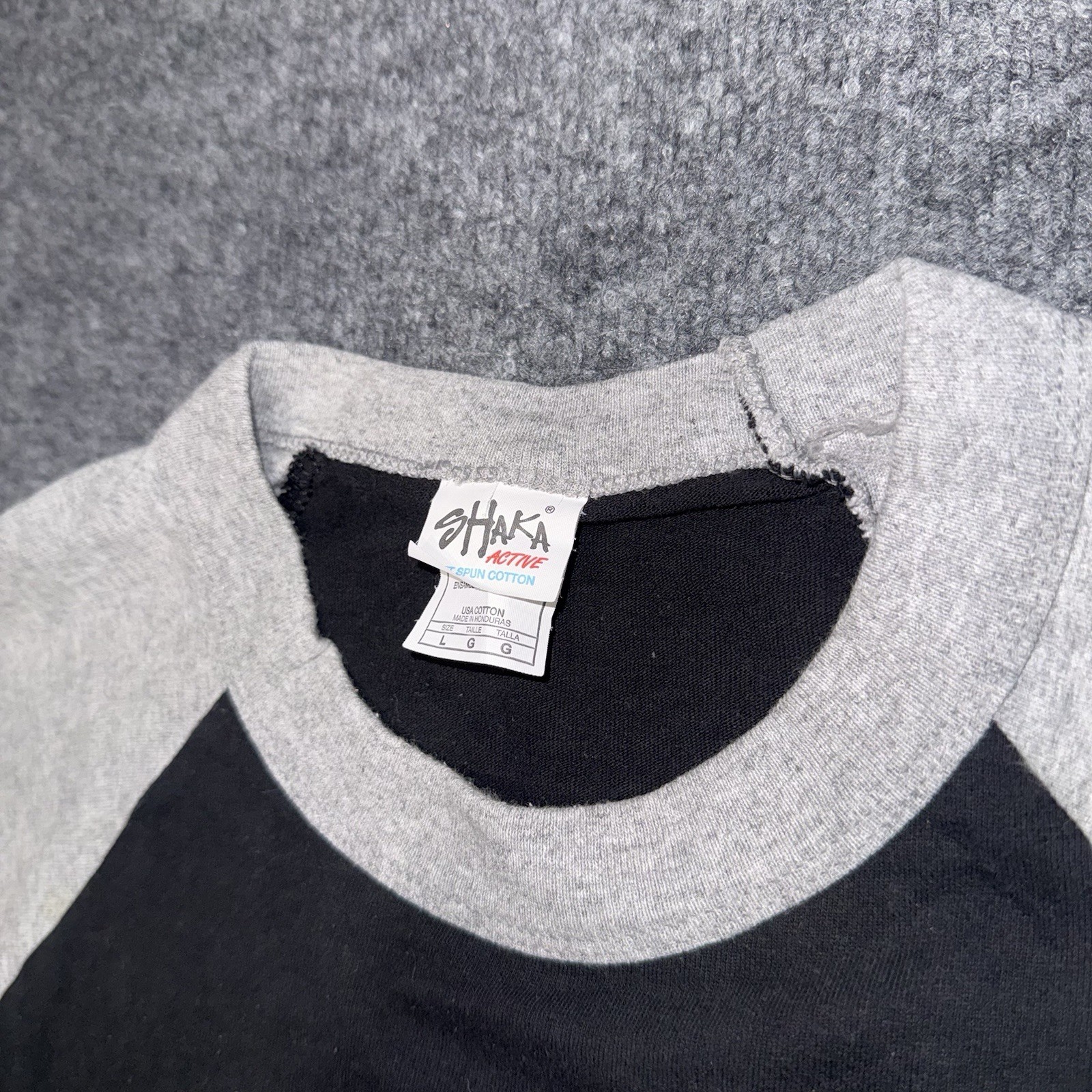 Vintage-style biker raglan baseball tee Size Large gallery