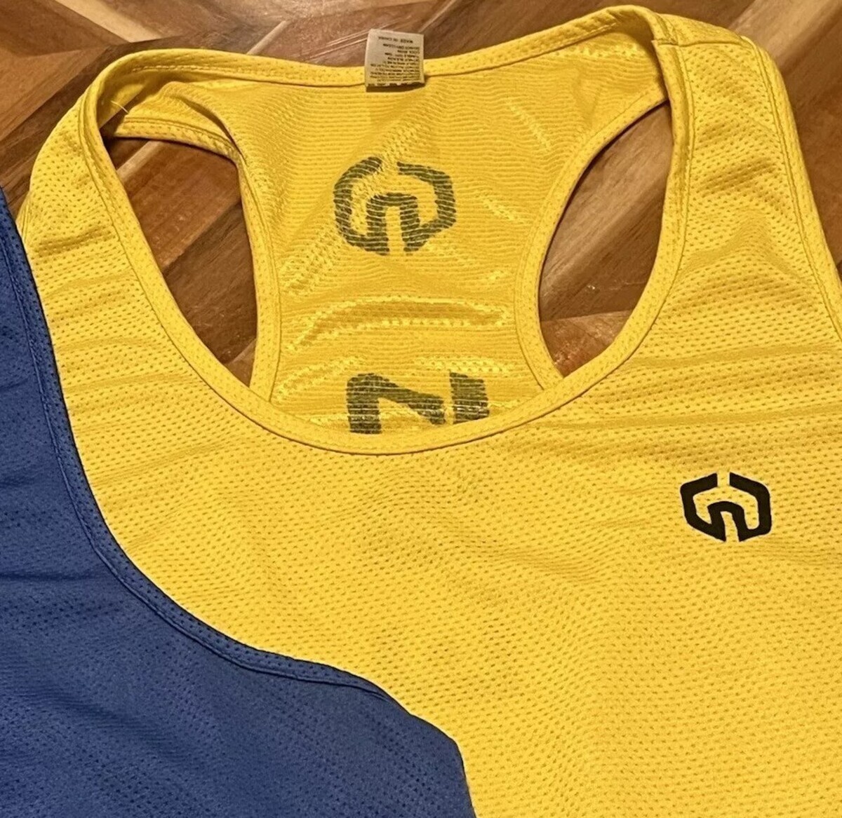 NELEUS 'Dry Fit Logo Muscle' Mesh Tank Top Men's M Gym Workout Exercise Ylw NWT! gallery