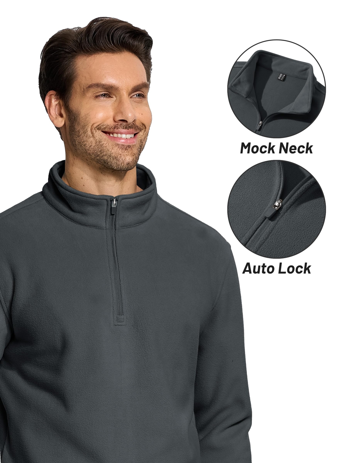 Men's 1/4 Zip Fleece Shirts Long Sleeve Thermal Warm Winter Casual Sweatshirts gallery