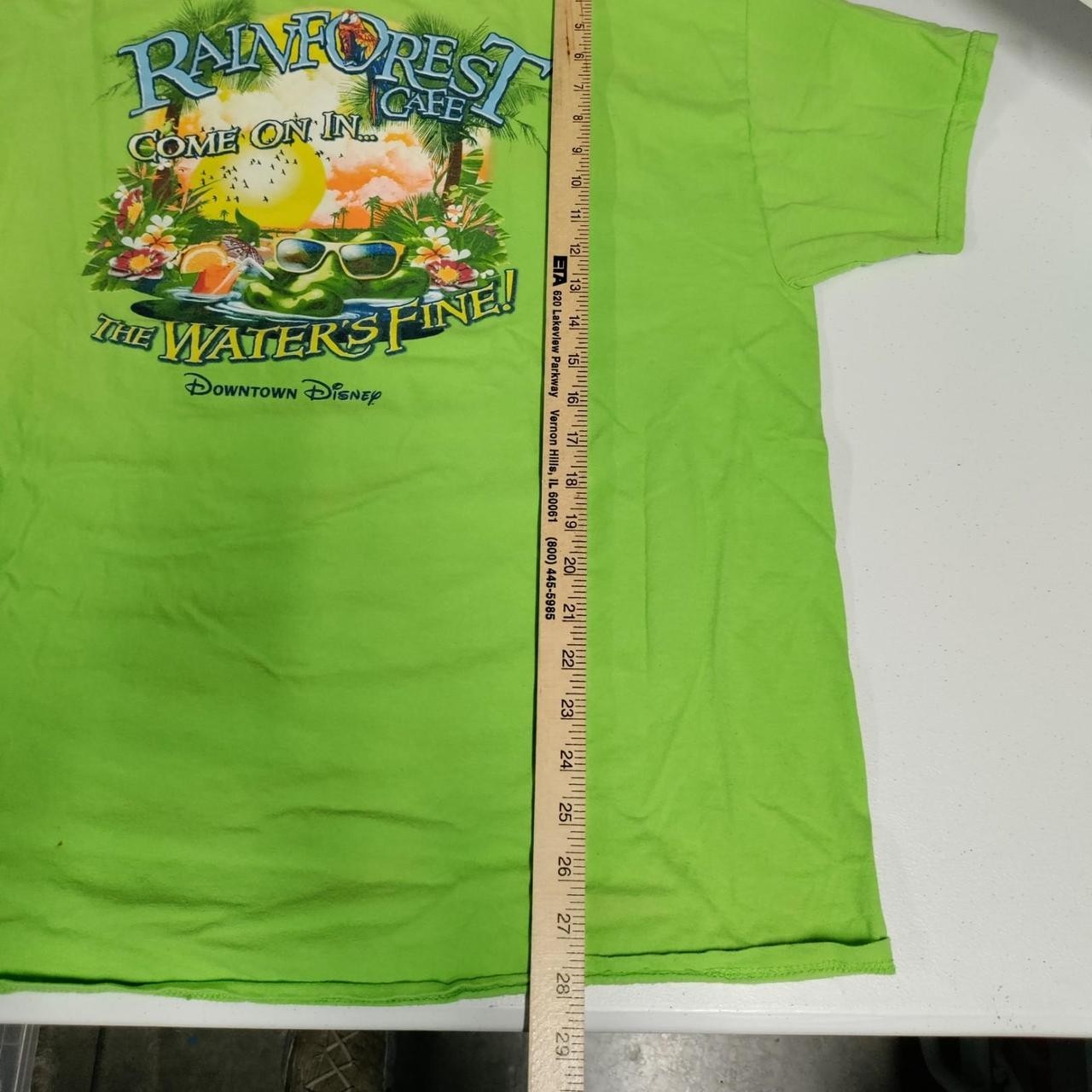 vintage rainforest cafe shirt Disney The Waters Fine Tee Green Wear 2xl A257 gallery