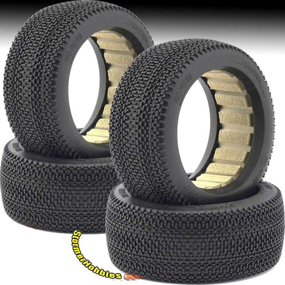 4 Pro-Motion Phantom 1/8 Buggy Tires T2 Compound with inserts PMT9070-T2