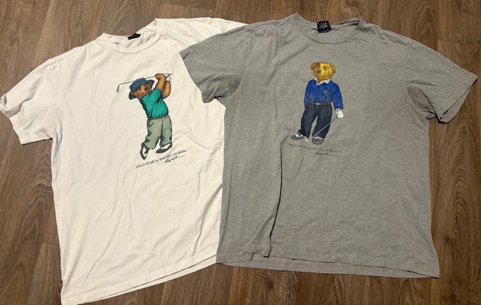 Lot Of 2 Polo Ralph Lauren Golf Classic Preppy Vintage Bear T-Shirt Size Large gallery
