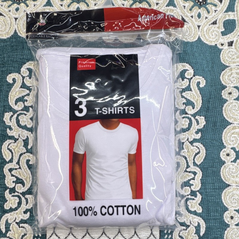 Giovanni Men’s 3-Pack White Cotton Tagless Crew Neck T-Shirts Style 3002