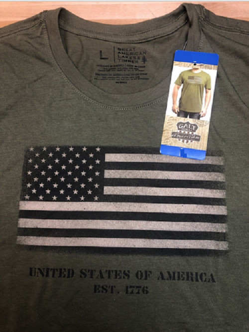 GREAT AMERICAN LAKE & TIMBER MEN’S GRAPHIC T-SHIRT(OLIVE LARGE)NWT