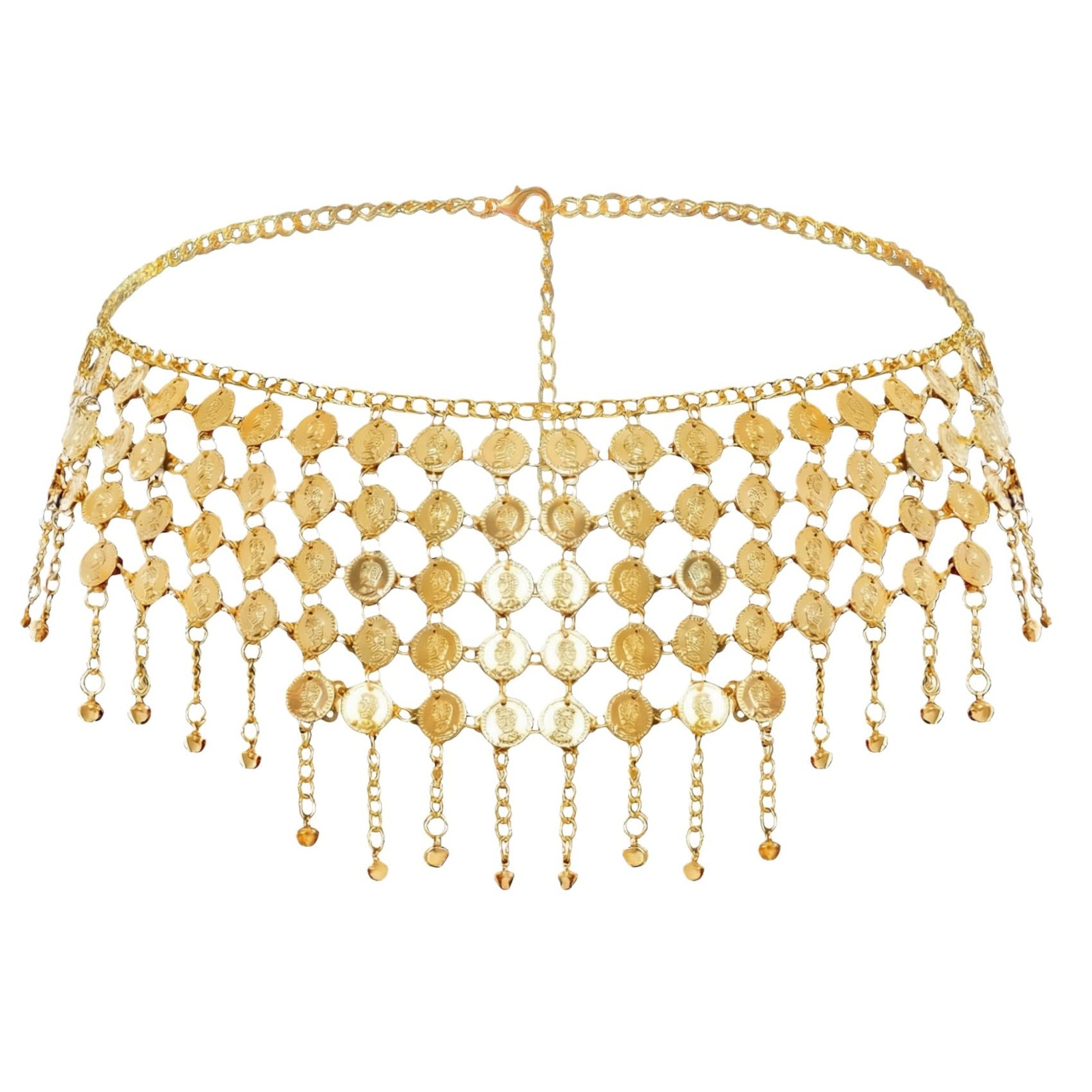 Coins Belly Dance Hip Scarf Belt - Adjustable Waist Chain Skirts Wrap, Gold C... gallery