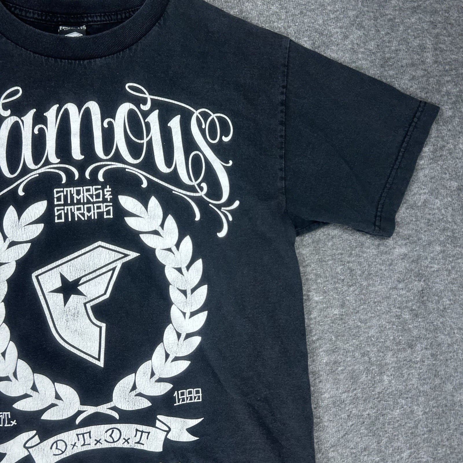 Vintage Famous Stars And Straps T Shirt Mens M Faded Black Travis Barker Y2K gallery