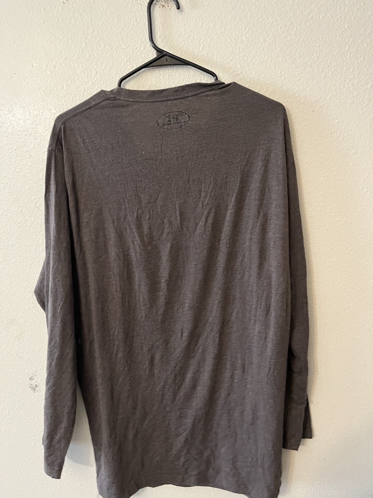 Under Armour Shirt Mens Large Loose Long Sleeve Logo Spell Out Gray Heat Gear gallery
