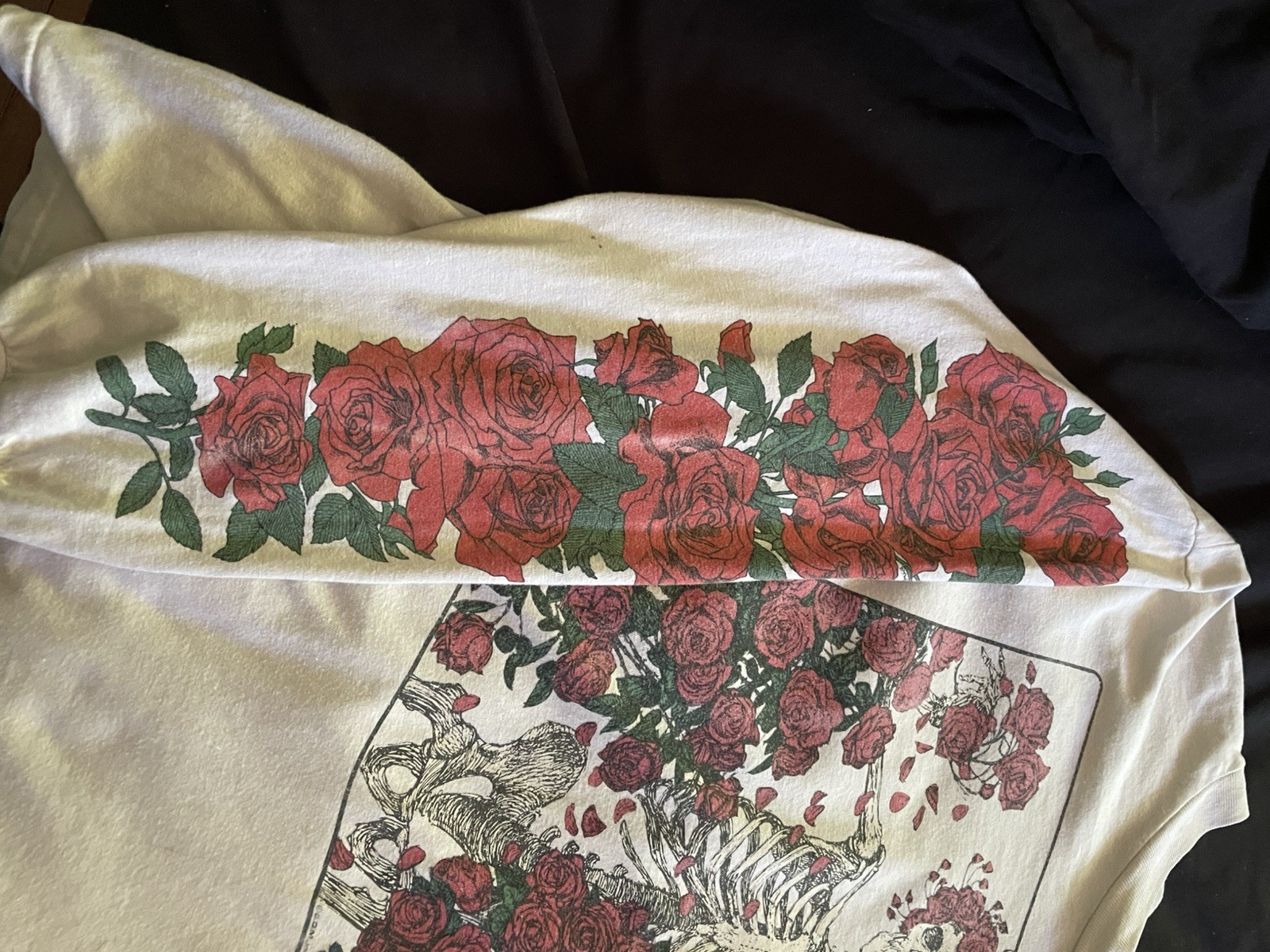 1980s Grateful Dead Long Sleeve Bertha Wagon Wheel and Roses T Shirt XL gallery