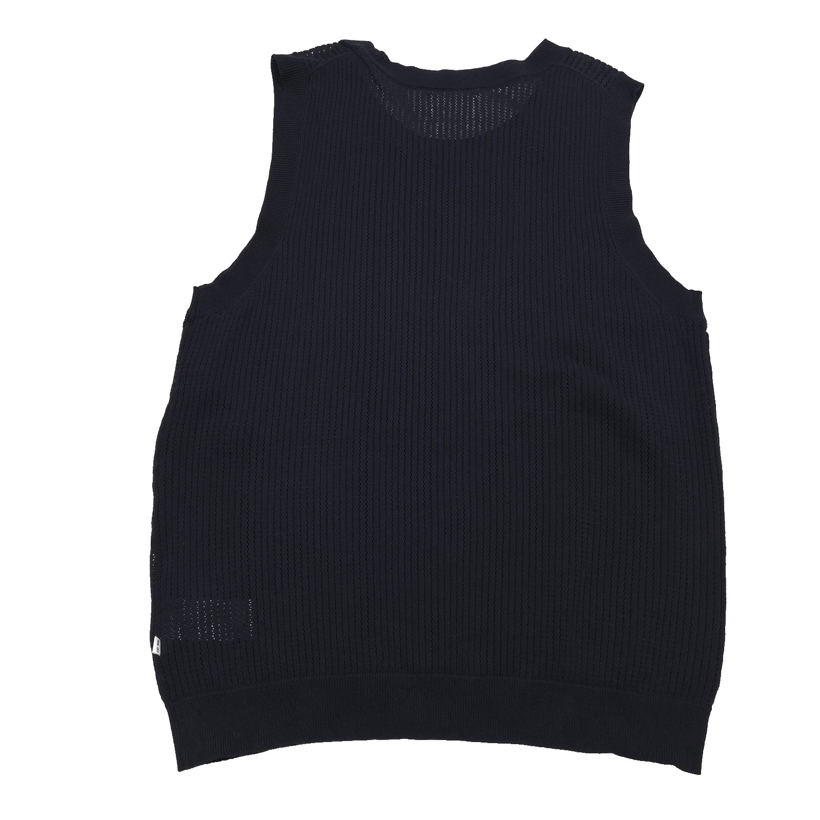 NN07 Huxley Tank Top Mens XL Black Cotton Open Knit Ribbed Collar Cotton gallery