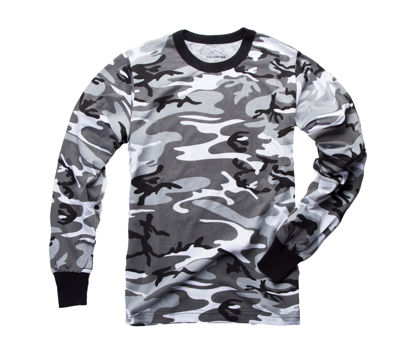 BACKBONE Mens Army Camo Long Sleeve Hunting Camp Outdoor Casual Tee T-Shirt gallery