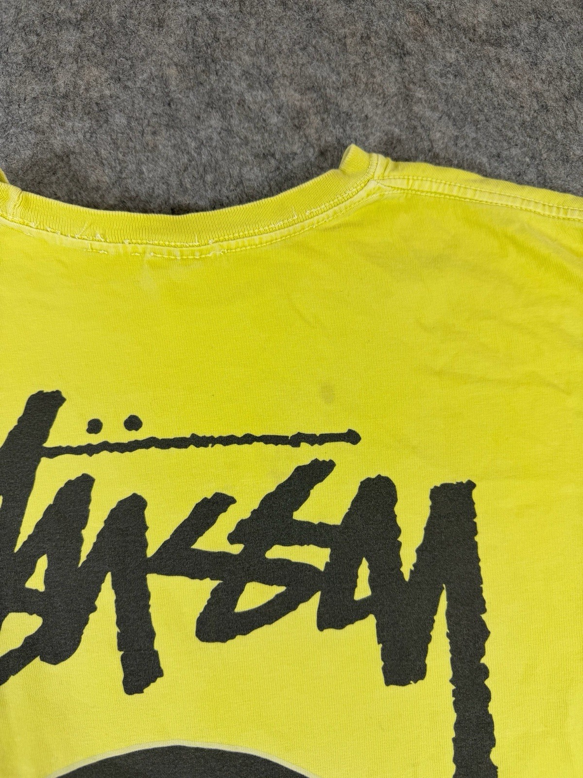 Vintage Stussy Shirt Mens Medium Yellow Y2K Classic 8 Ball Eight Skate gallery