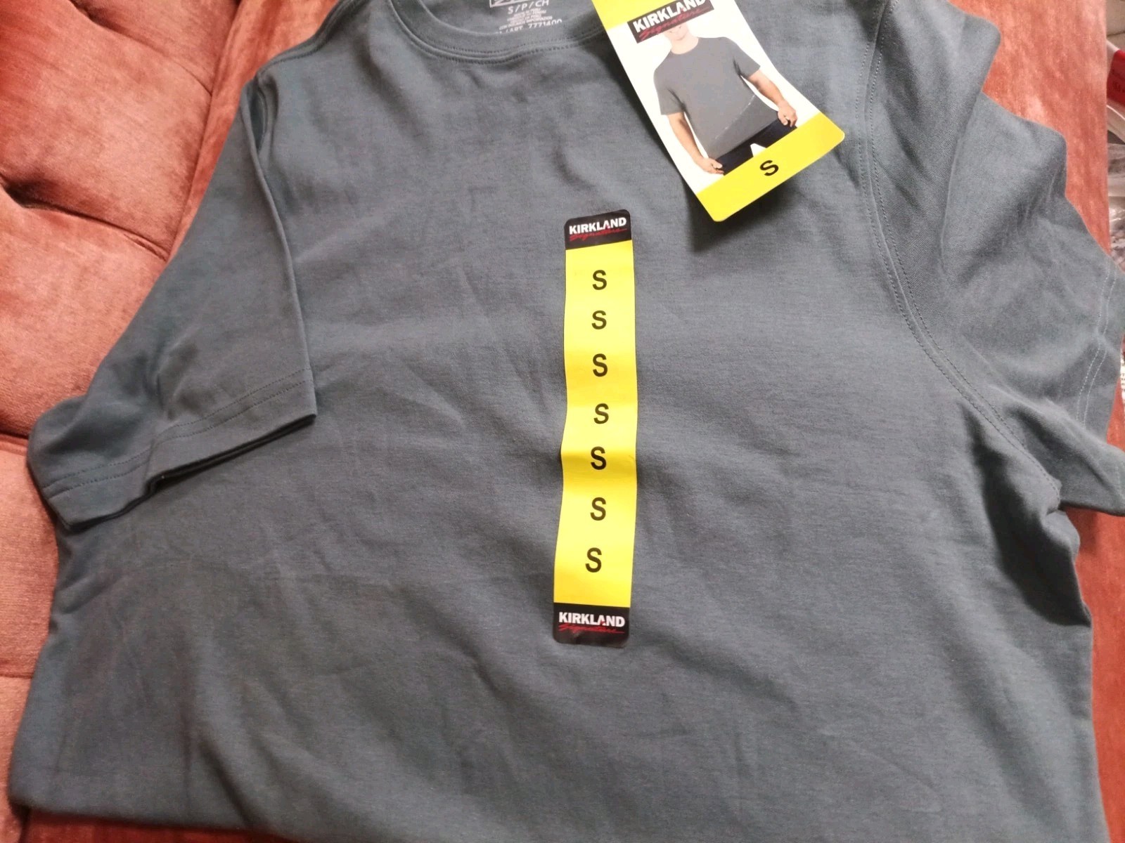 Kirkland Signature Men’s Pima Cotton Slub Tee, Gray, Size S gallery