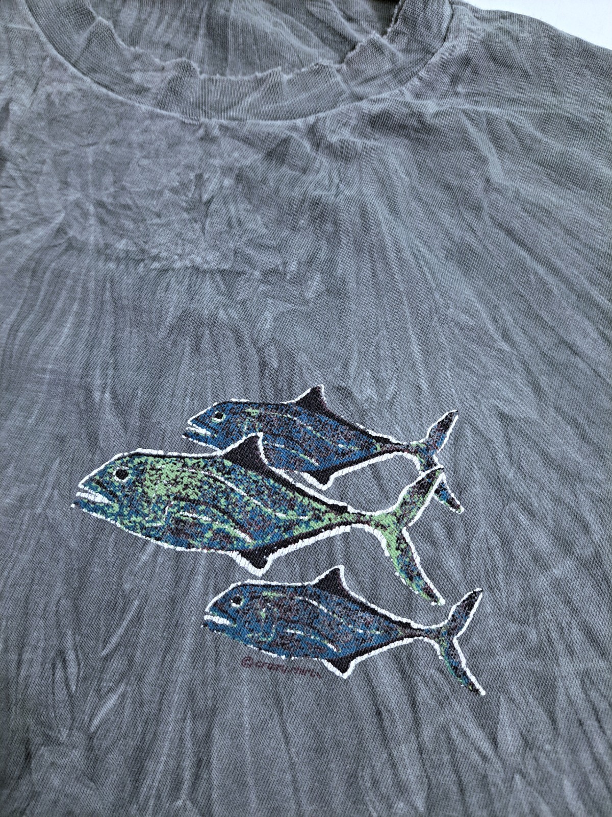 Vintage Crazy Shirts Dyed Lawaia Hawaii Fishing Canoe Island Tiki Tropical Beach gallery