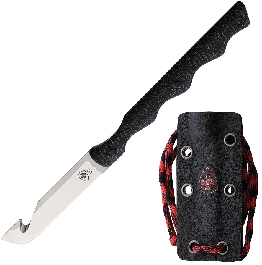 Templar Fixed Neck Knife 2.46″ Powder D2 Steel Drop Point Blade Micarta Handle