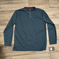 NWT Performance Cycle Mens Slate Blue Henley Bike Shirt Long Sleeve Jersey Sz M