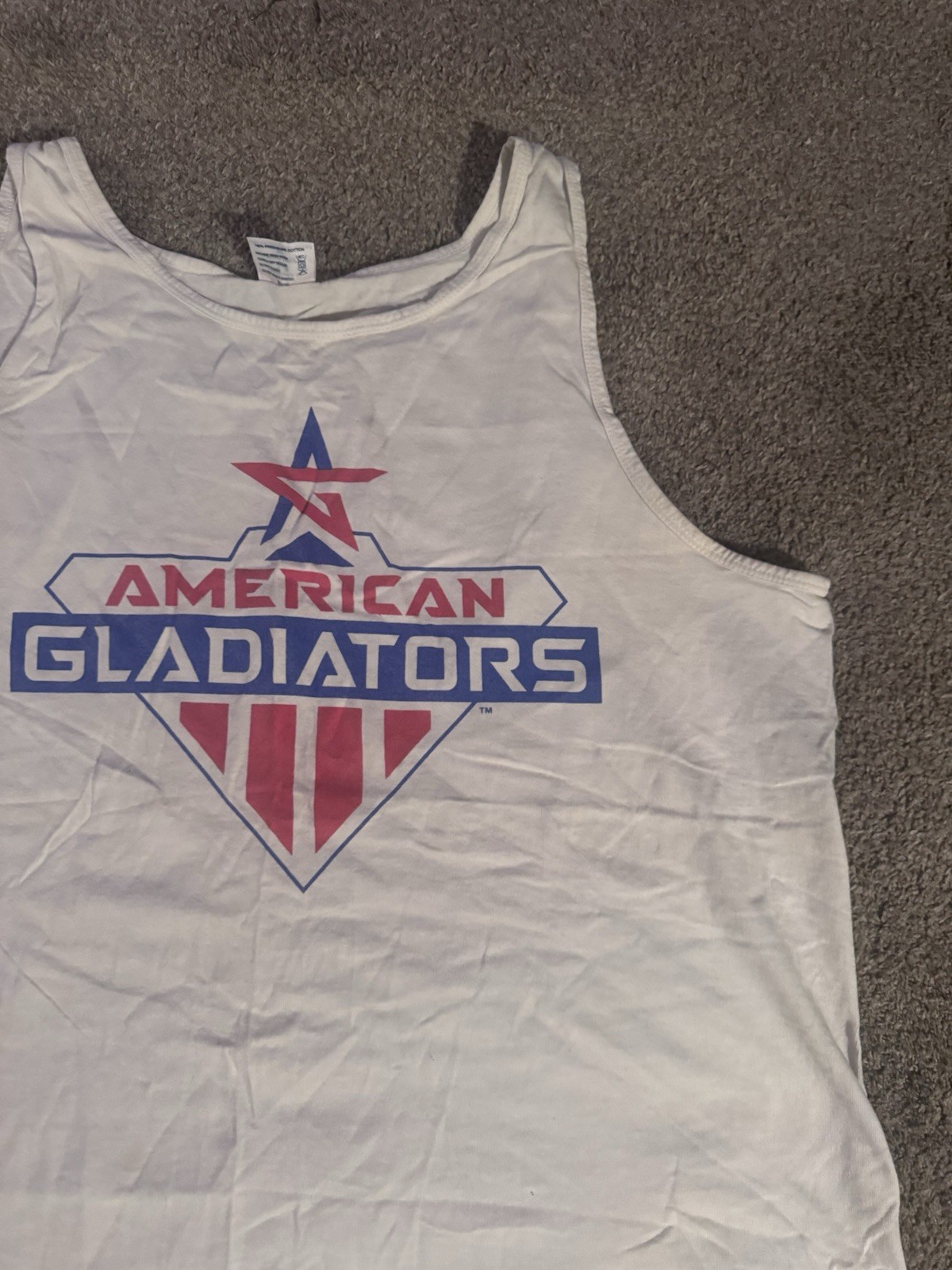 Vintage 90s American Gladiators Tank Top TeeJays XL USA Graphic Shirt Softee gallery