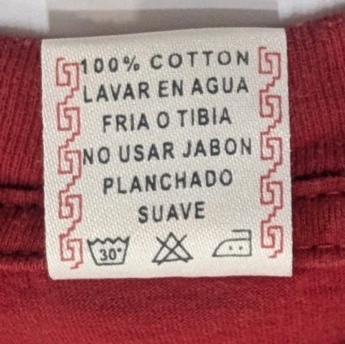 Vintage 90s RUFYAR'S Peru Embroidered Parrot Llama Pepper Spellout Red Size Med gallery