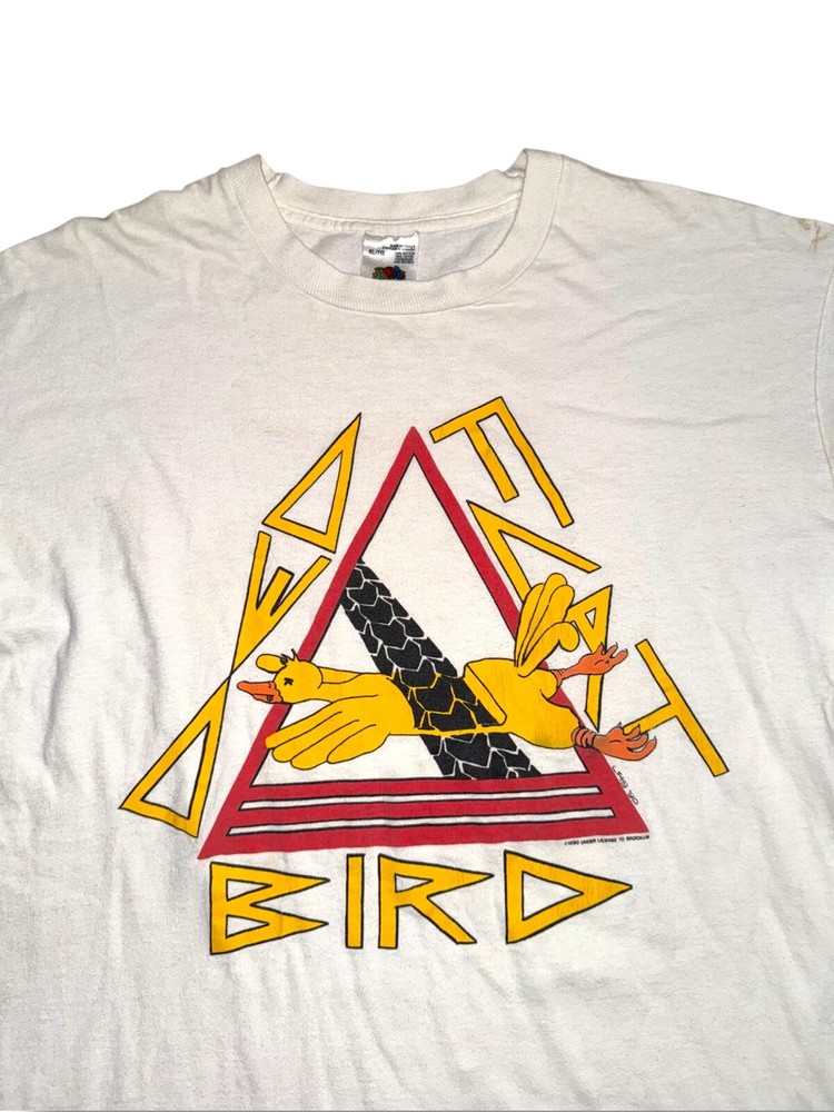 Vintage 90s Def Leppard DEAD FLAT BIRD Very Rare Graphic 1990 T-Shirt XL White