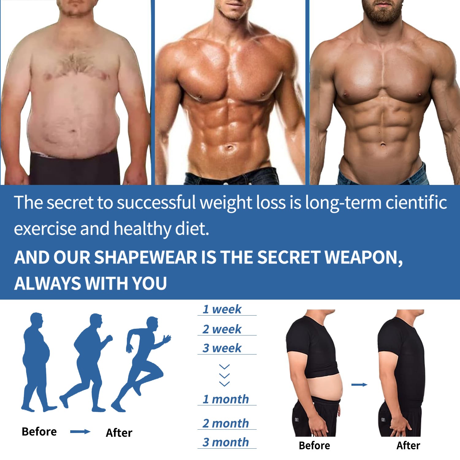 Mens Slimming Tummy Body Shaper Vest Compression T-Shirt Ultra Durable Tank Tops gallery