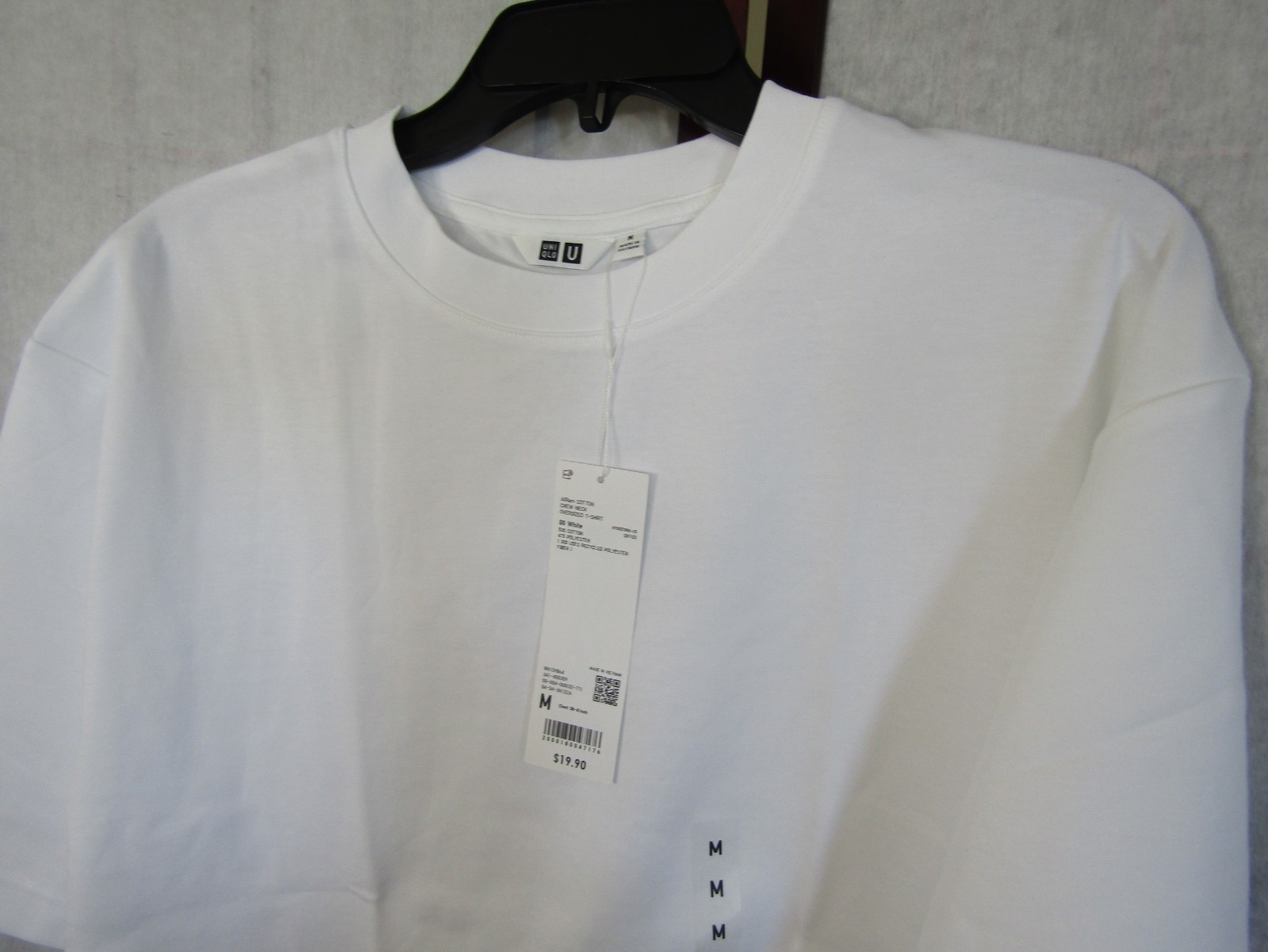 NWT UNIQLO Airism Cotton Crew Neck Oversized White Cotton T-Shirt Men's M gallery
