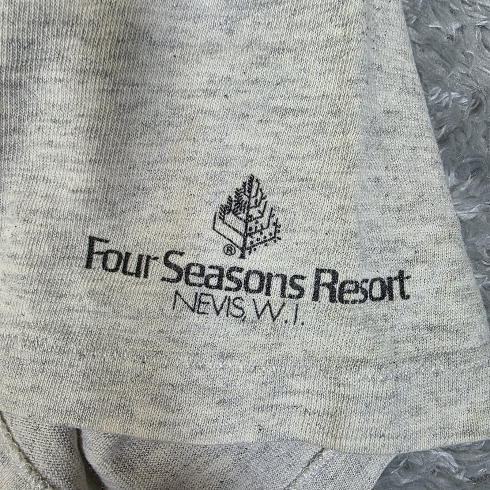 Vintage 90s Four Seasons Resort Nevis WI T Shirt Single Stitch Map Sailboat M gallery