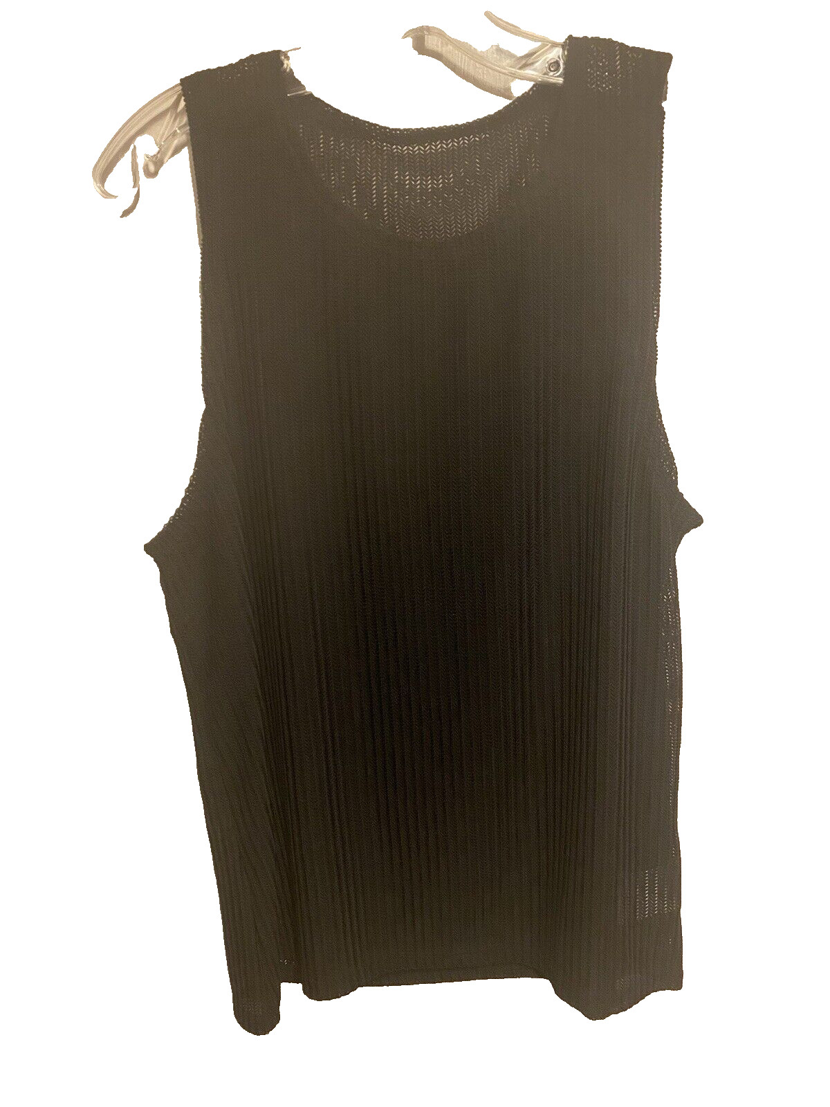 Jogal Mens Black Semi-Sheer Striped Sleeveless Muscle Tank Top Size Small NWOT