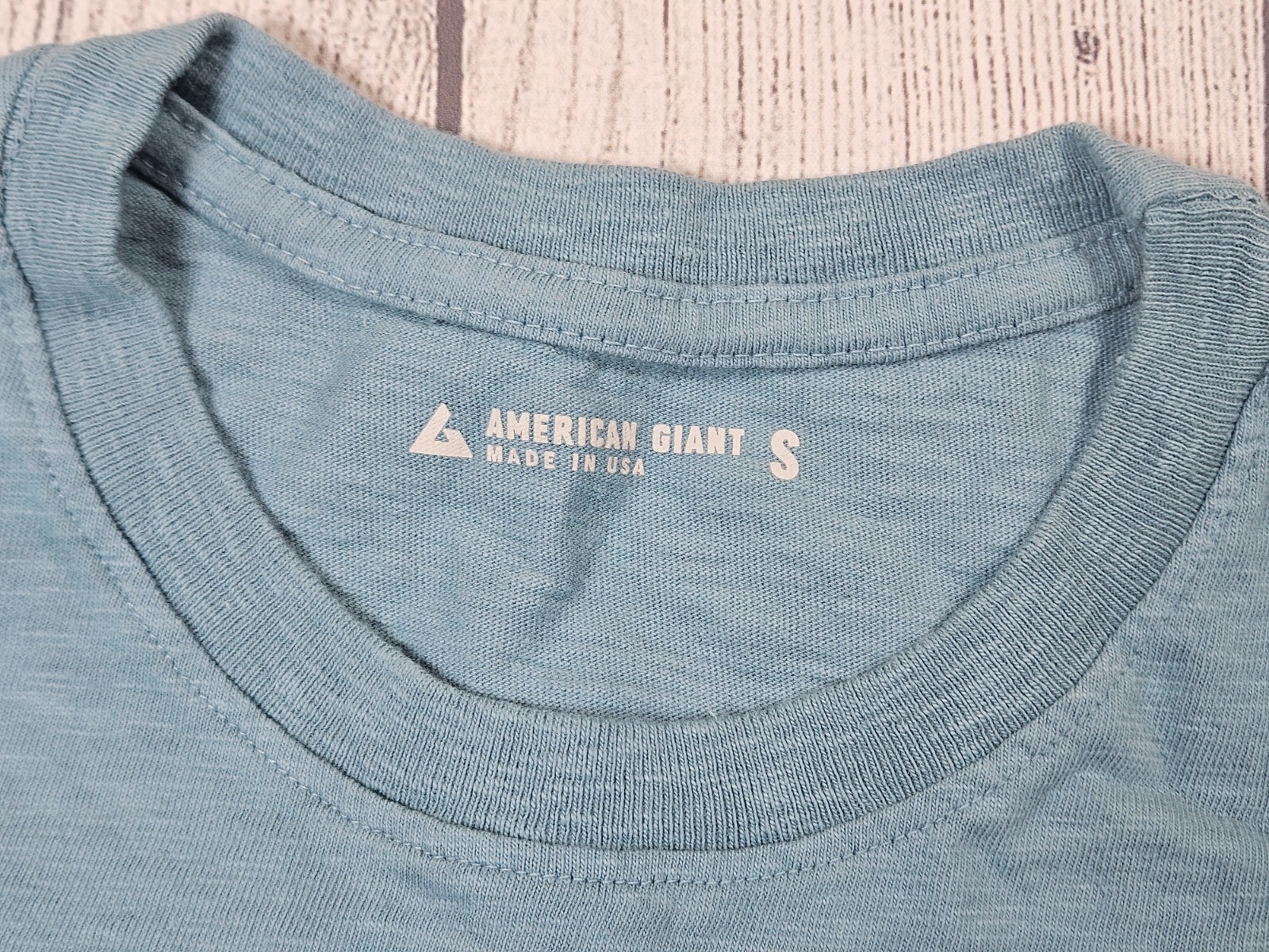 American Giant Classic Crewneck Midweight T-Shirt Mens Small Light Blue Cotton gallery