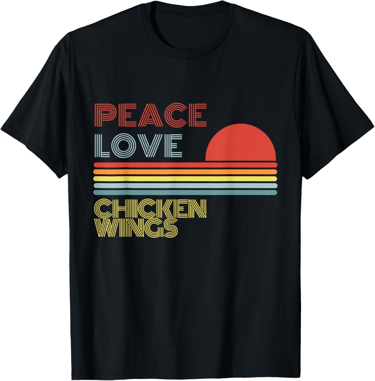 Peace Love Chicken Wings Retro Vintage T-Shirt gallery