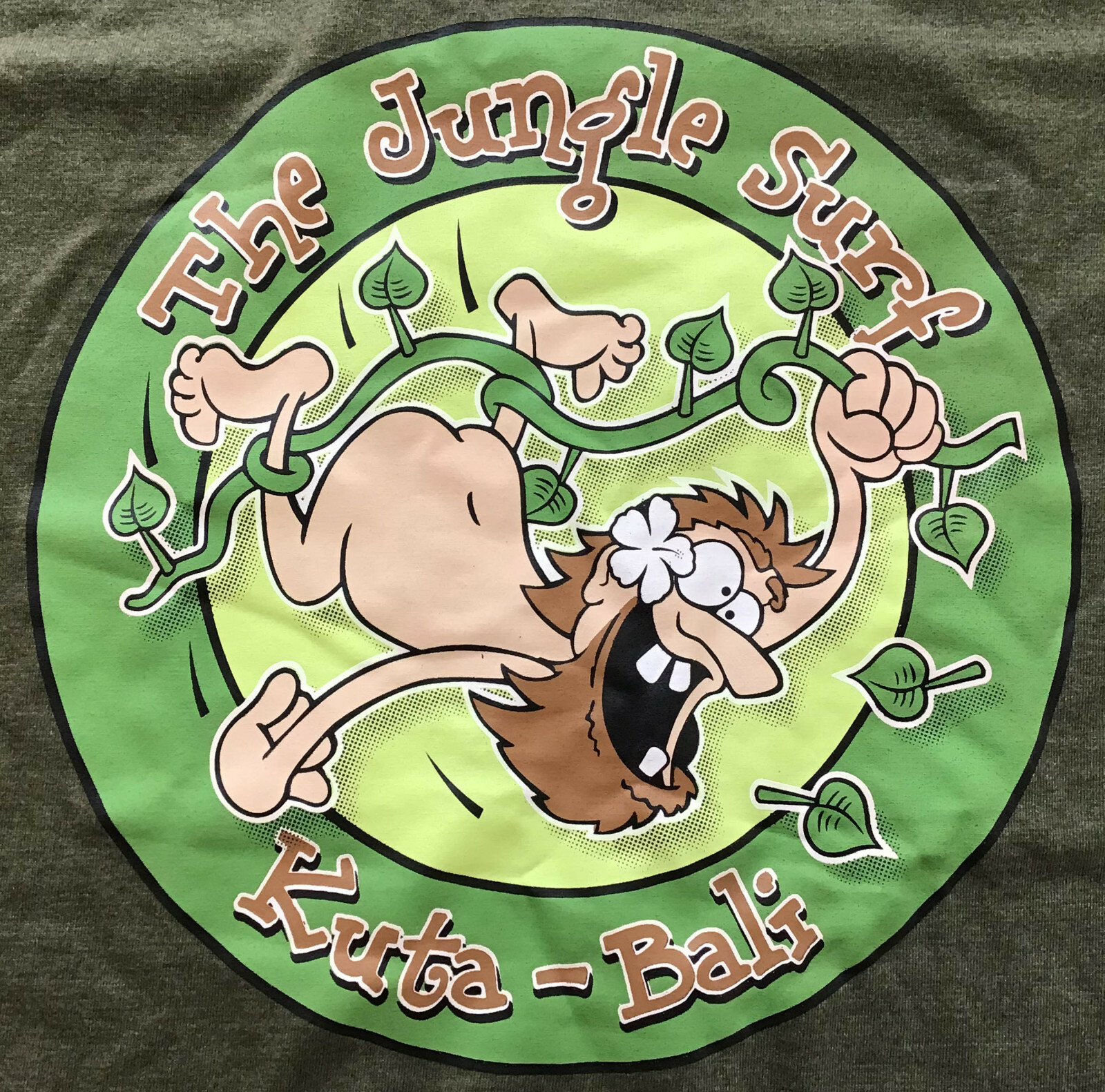 Krisna Bali The Jungle Surf Kuta-Bali T-Shirt, Green , Size Small, New w/ tags gallery