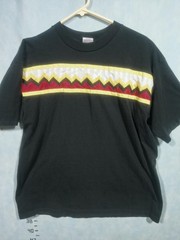 Fashion Gear Shirt Mens XL Black Geometric Pleated Crew Neck Cotton Jersey