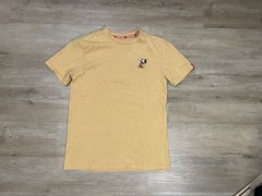 Disney Parks Original Mickey Mouse Yellow Sz S Crew Neck T-Shirt Embroidered