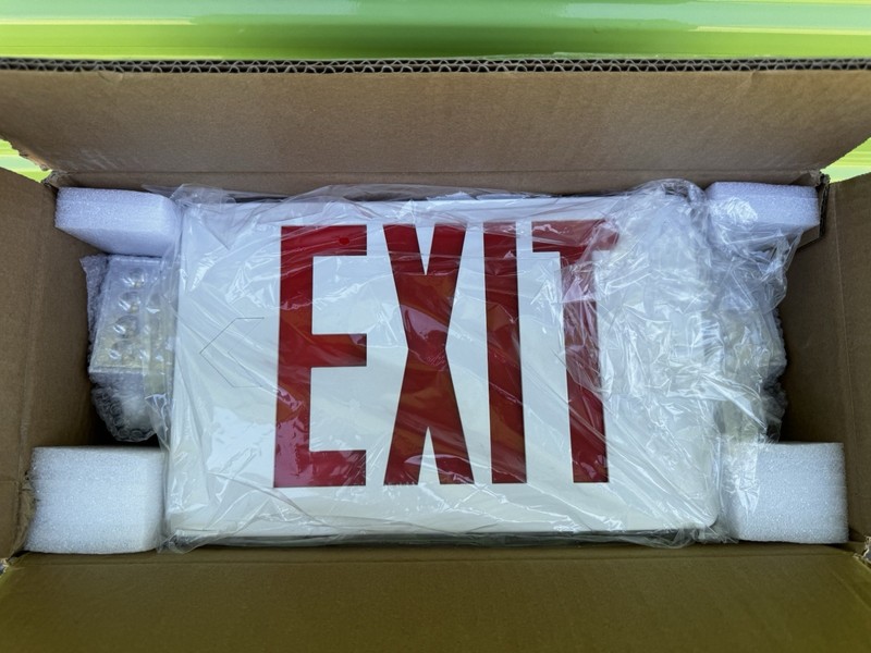 Sunco 6 Pack Emergency Exit Signs With Lights Red, 94V-0 Fire Resistant,120-277V