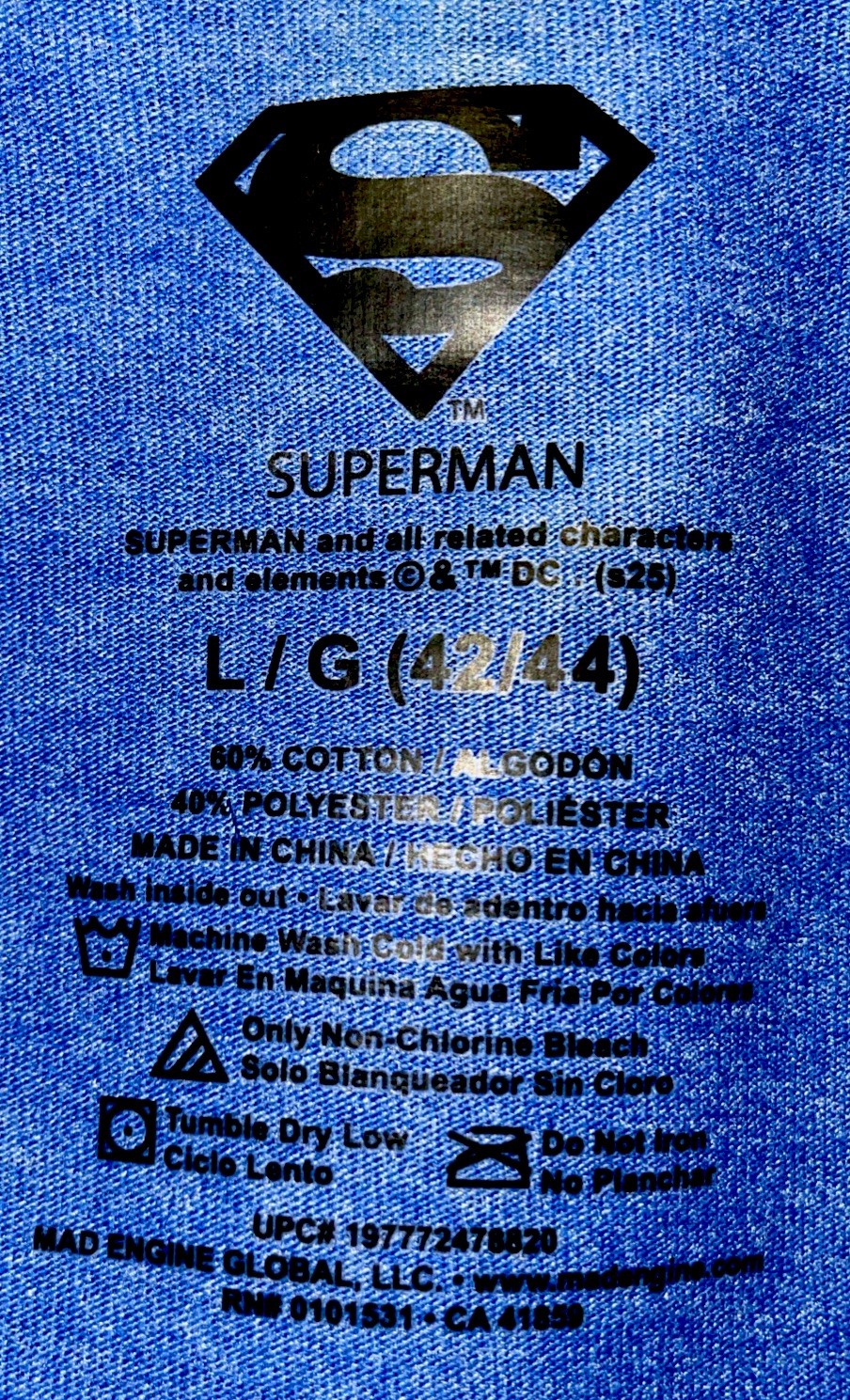 NEW! Superman USA Patriotic T-Shirt/Men’s (L) Blue DC Licensed Cotton Blend NWT gallery
