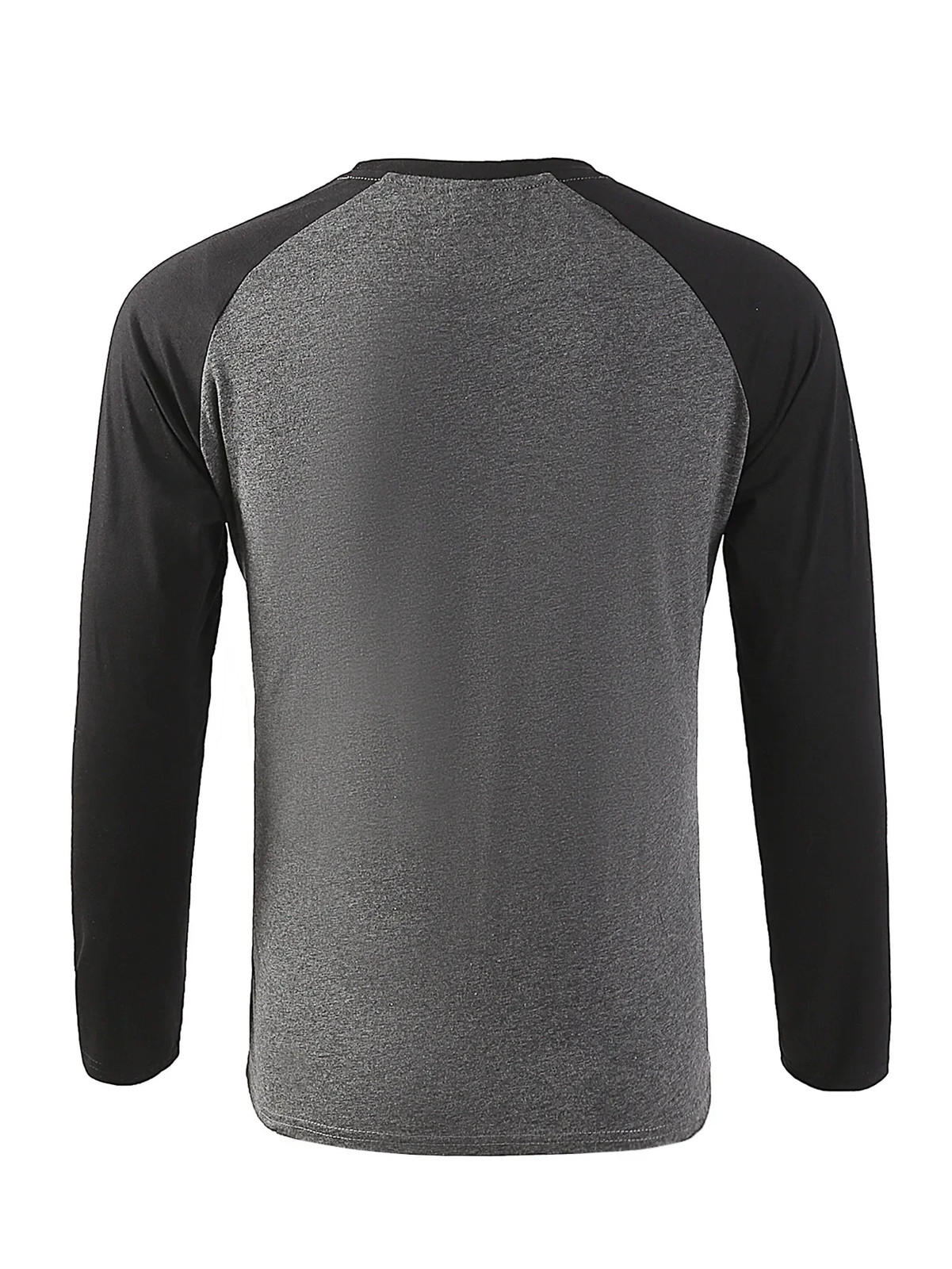 Mens Contrast Baseball Long Sleeve T Shirt Casual Top 100% POLYSTER 4 Colours UK gallery