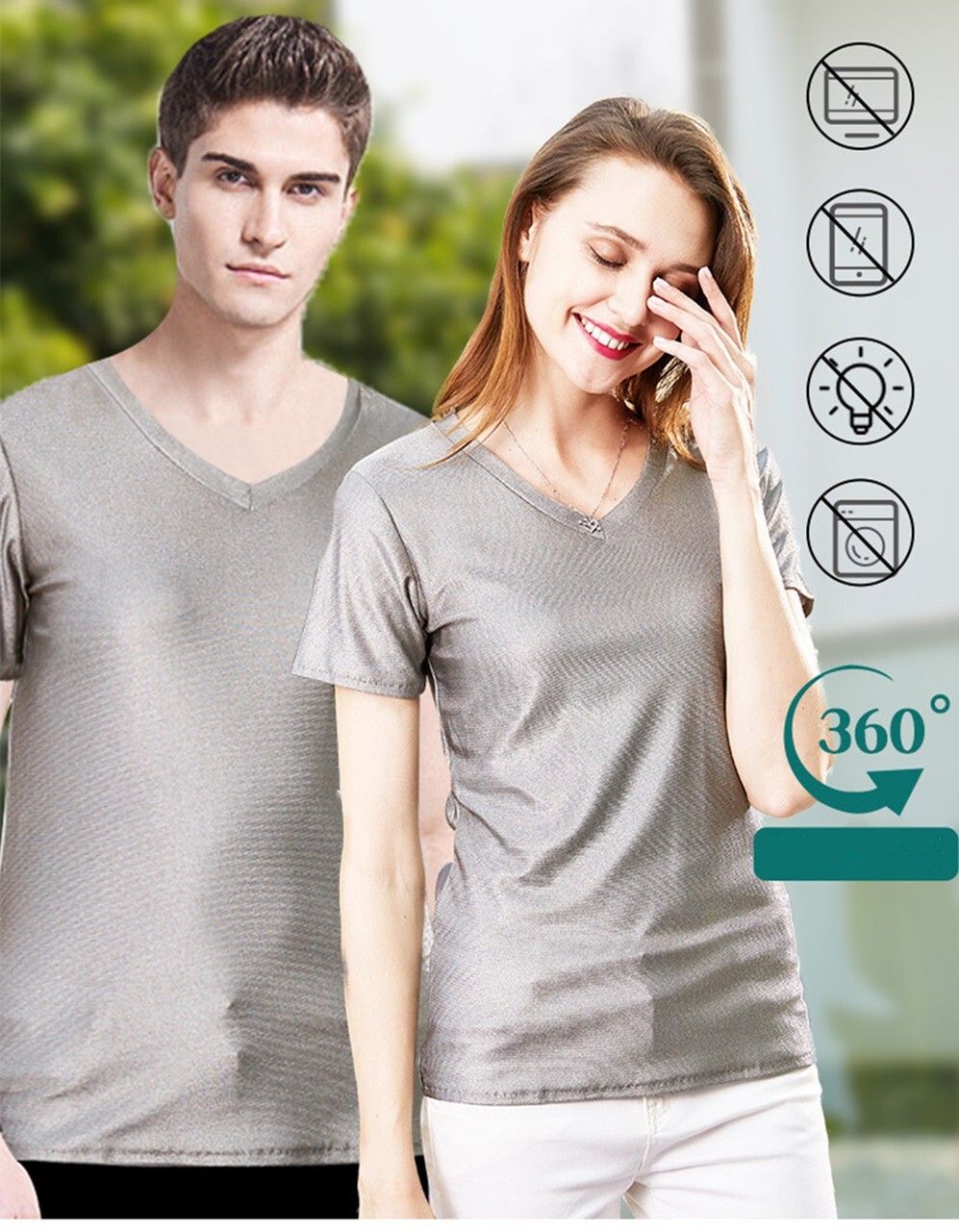 EMF Shielding Silver Fiber T-Shirt: Block 5G, WiFi, RF Radiation. Unisex Comfort gallery