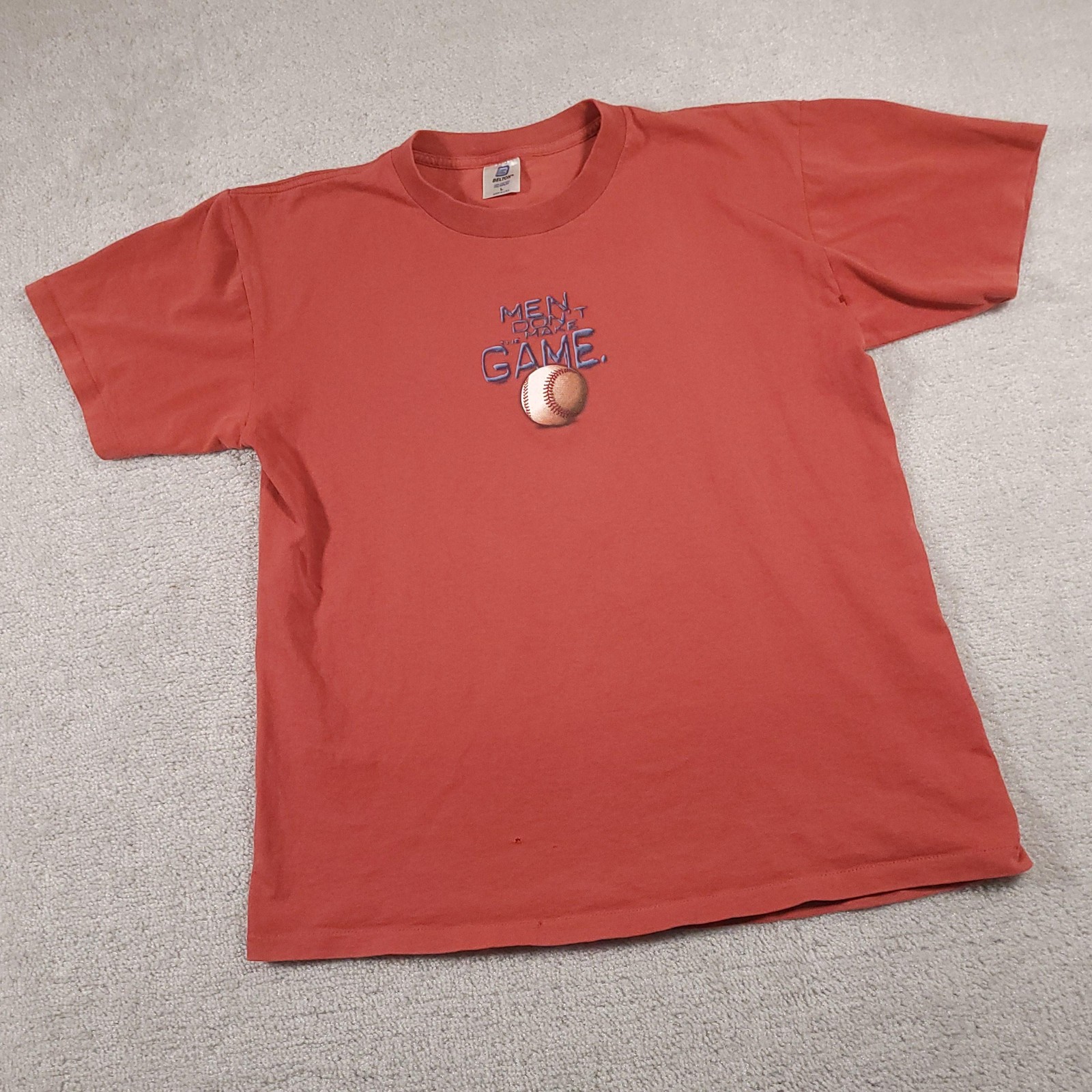 Vintage Big Ball Sports Shirt Mens Large Belton Made USA Baseball Graphic 90s Te gallery