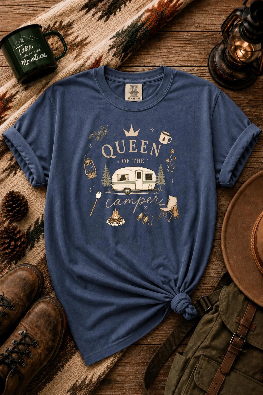 Queen of the Camper Shirt, RV Camping Graphic Tee T-Shirt gallery