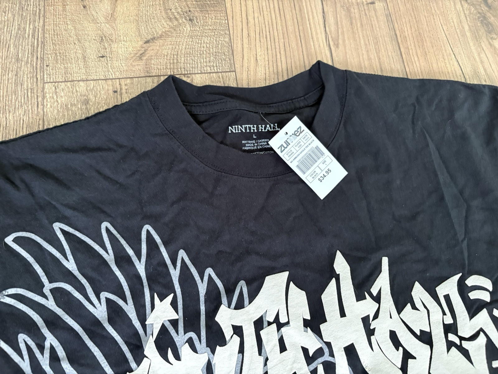 Ninth Hall Ambush Eagle Black T-Shirt Size Large -NEWT-Zumies Tag gallery