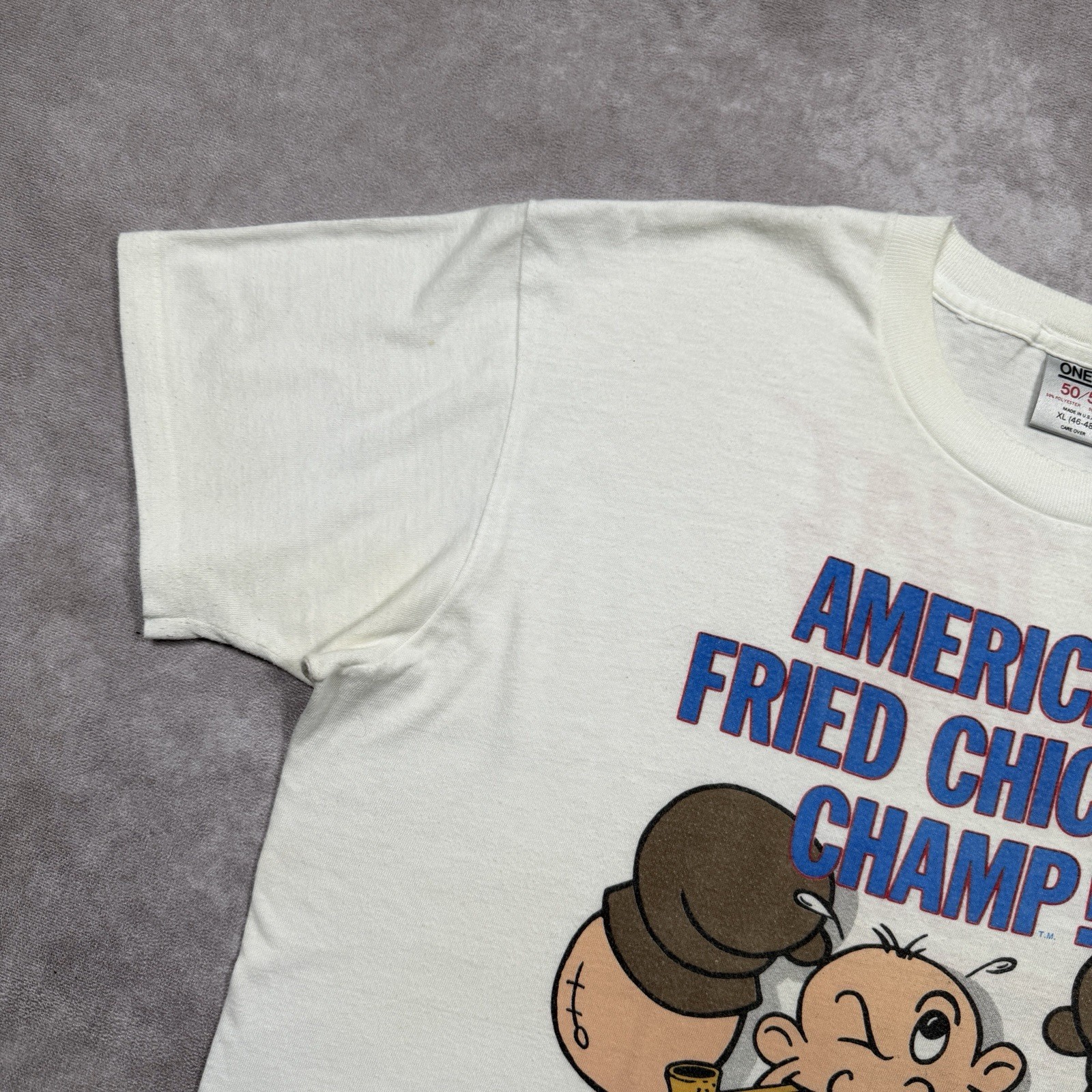 Vintage 90s Popeye x Popeyes Chicken T Shirt Men's XL Single Stitch USA gallery