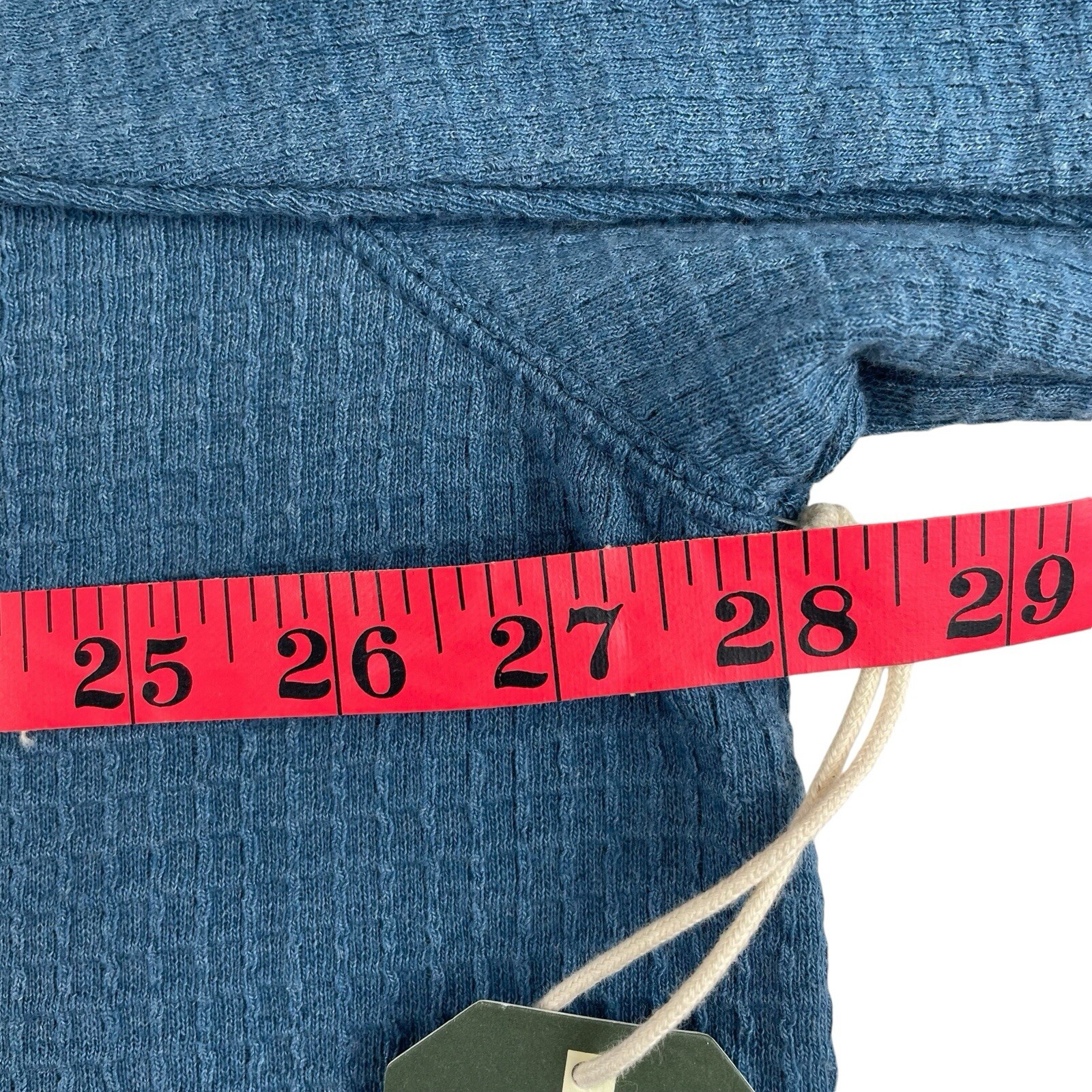 NEW Mutual Weave Henley Shirt Mens 2XL Blue Waffle Knit 3 Button Long Sleeve gallery