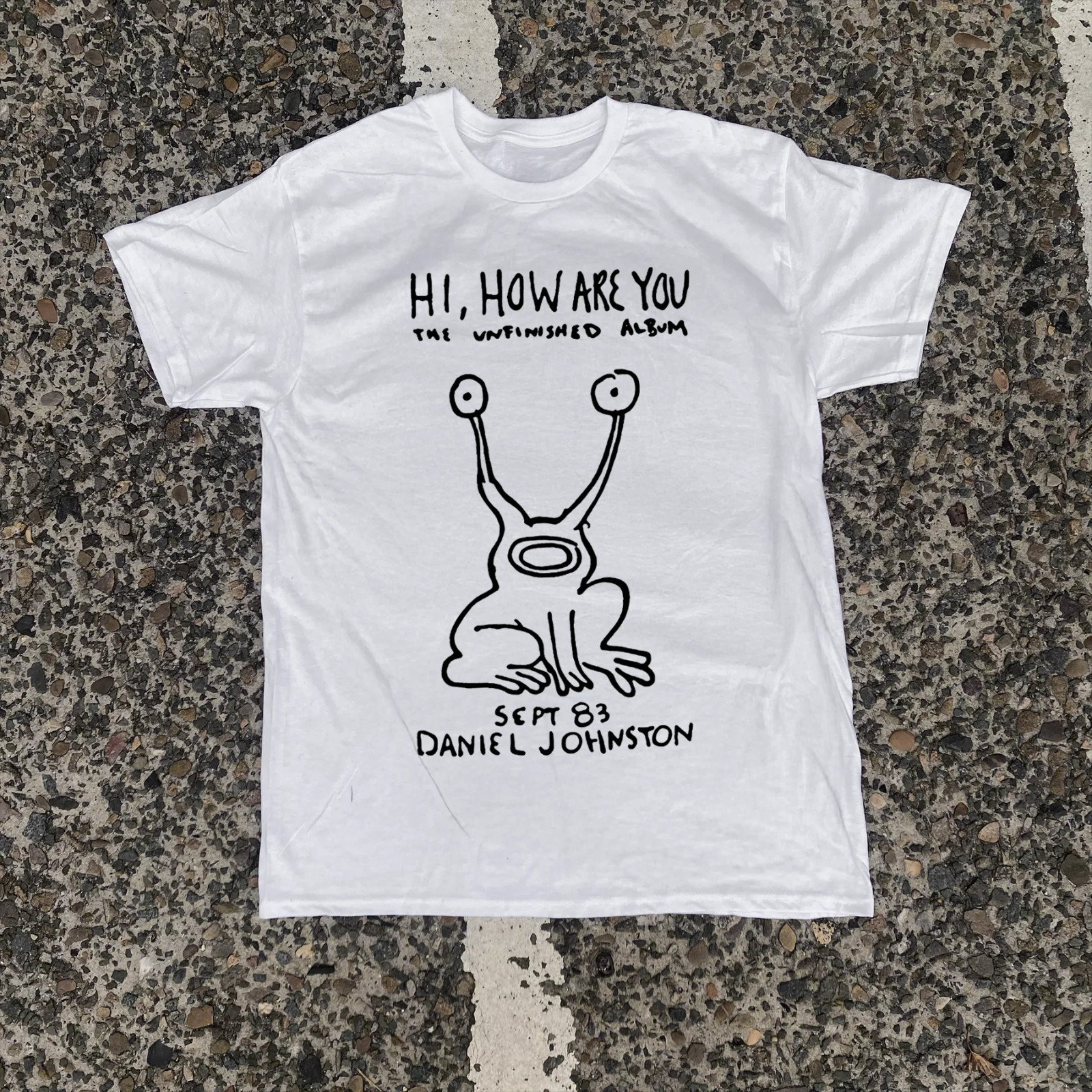 DANIEL JOHNSTON 'HI, HOW ARE YOU' VINTAGE WHITE T-SHIRT EN619 gallery