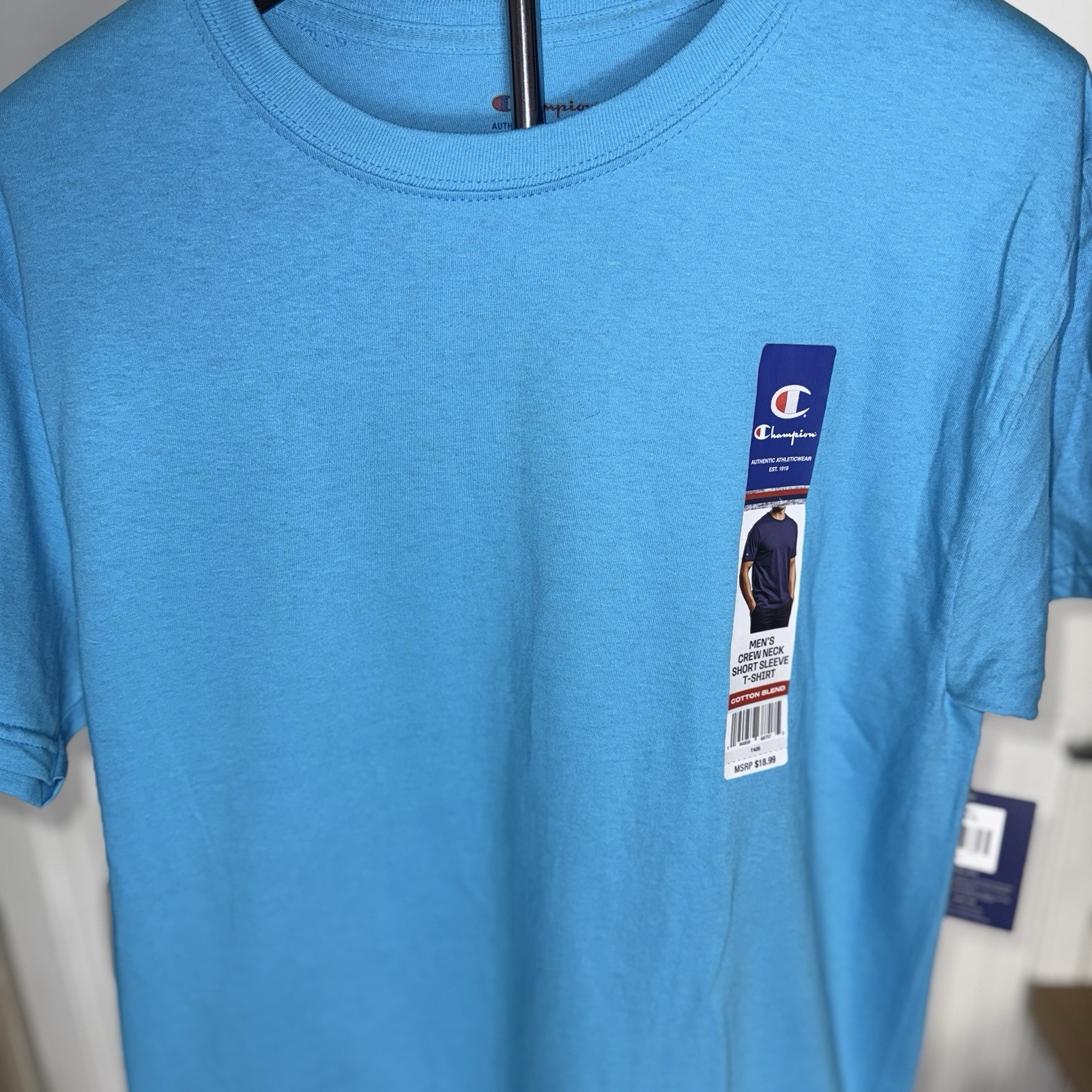 🔥 Champion Men Short Sleeve Cotton Jersey New Crewneck T-shirt Size.M T425 gallery