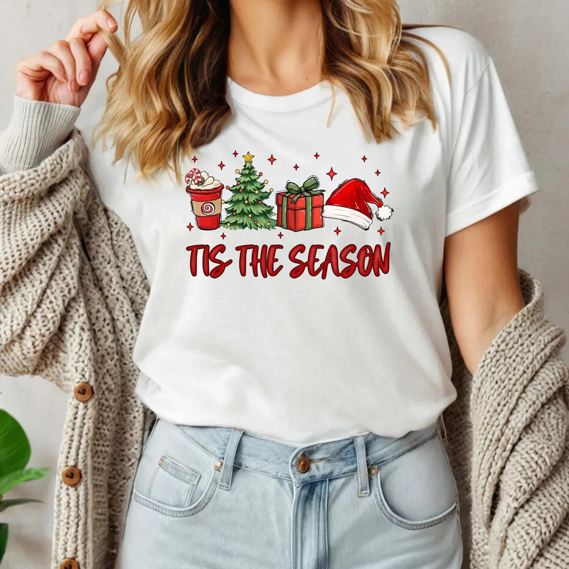 Tis the Season Christmas tshirt, Cozy Holiday Clothing