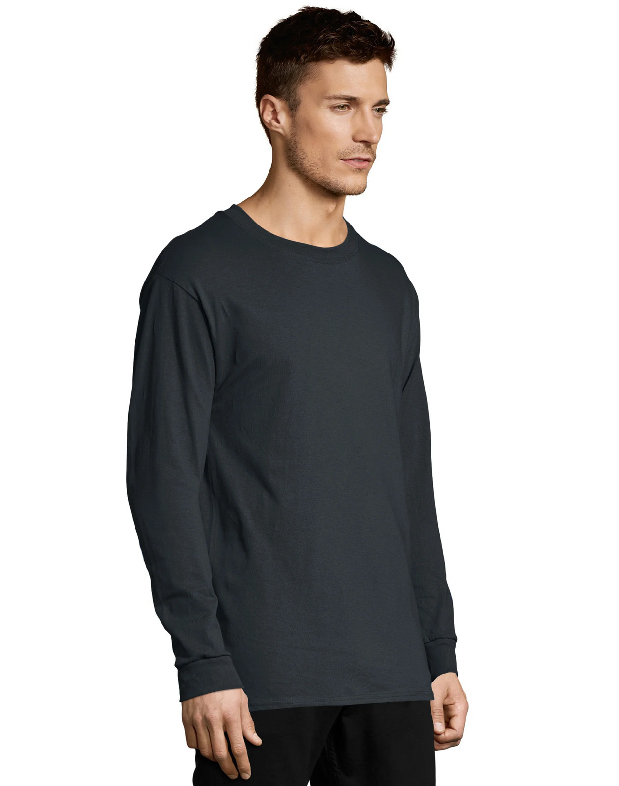 Hanes Essentials Men's Cotton Long Sleeve T-Shirt, Value 4-Pack gallery